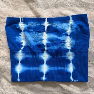 Blue Tie-Dye Stretchy Tube Top